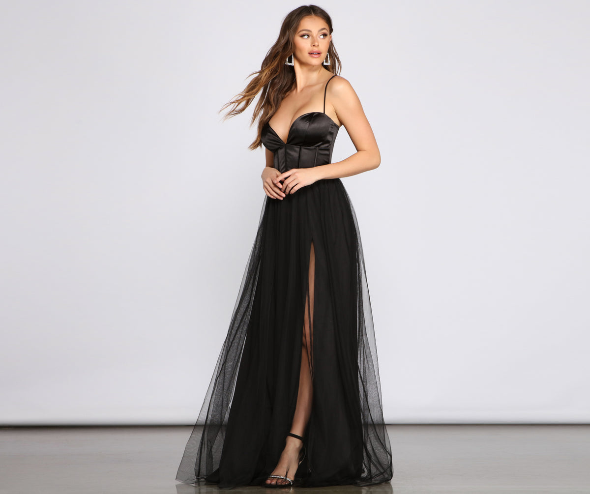 Bria Mesh Tulle Corset Gown | Windsor